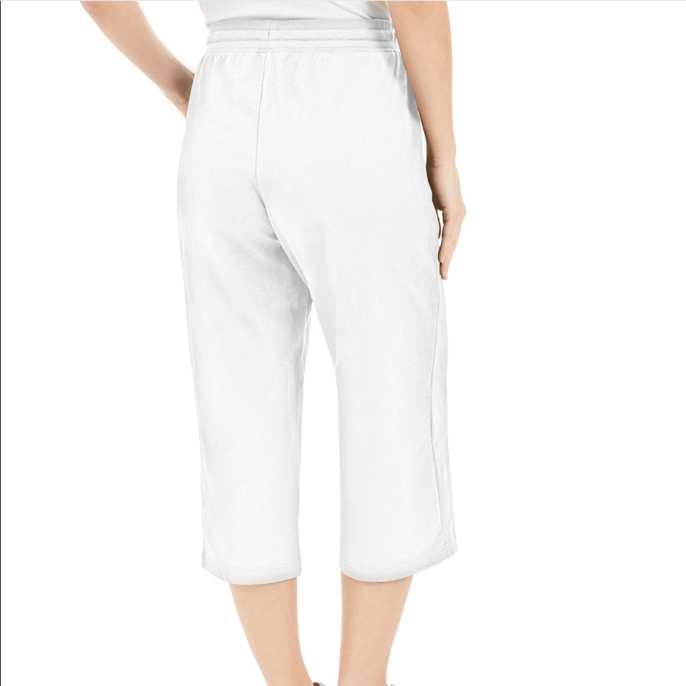 Comfortable New Knit sport Capri pant bright White G8 - Picture 3 of 4